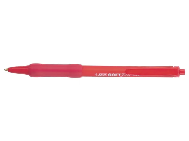 Balpen Bic soft feel grip clic medium rood