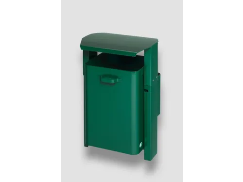 Afvalbak 40 Liter Wand/Paal Dak Mosgroen