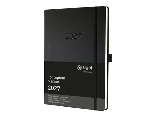 Weekagenda Conceptum A4+ 2027 (NL/FR/EN/DU), verticaal zwart Hardcover