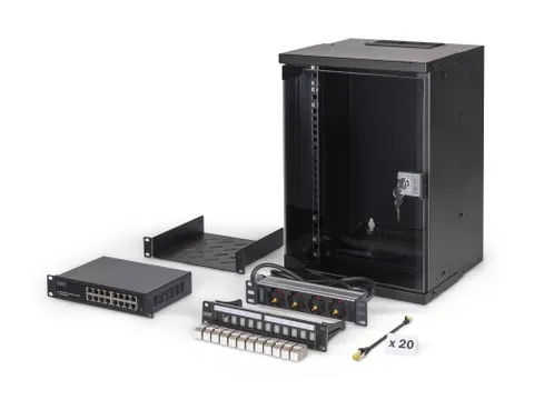 Digitus DN-49103-SET rack 9U Wandrek Serverkast Zwart