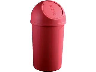 afvalbak,25l,HxØ 615x312mm,romp PP rood,deksel PP rood - 1