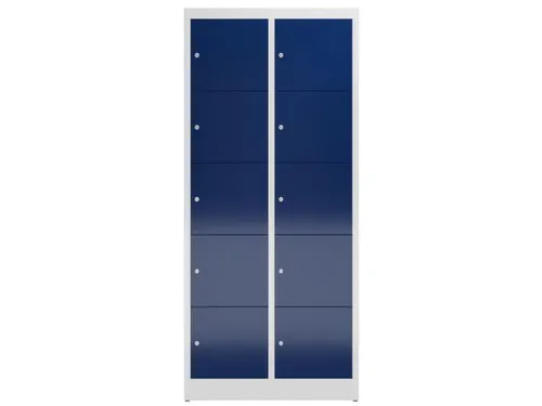 lockerkast,HxBxD 1800x800x500mm,2x5vakken,cil.-slot,romp RAL7035