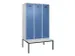 locker met bank,voor scheiding van kleding,HxBxD 2120x1200x815mm,3vak