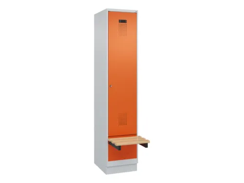 locker met bank,HxBxD 1950x400x815mm,1vak,vak B 400mm,cilinderslot