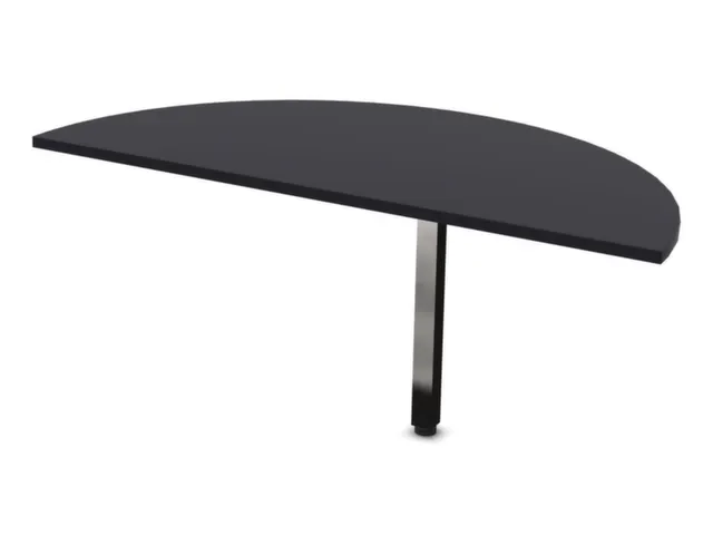 aanbouwtafel,HxBxD 740x1400x700mm,halfrond,CC-zwart