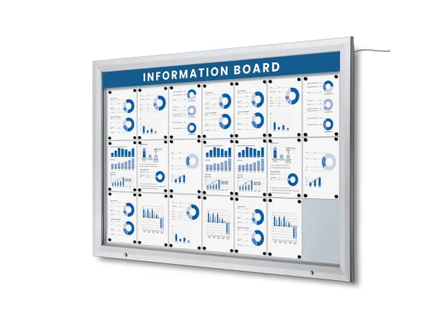 Vitrine d'affichage Extérieur 21x A4 avec panneau logo Eclairage LED