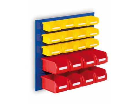 sleufplaat m. bakken,blad HxB 450x500mm,blad RAL7035,gelakt,20bakken