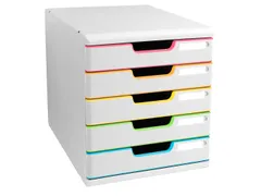 Ladenbox Modulo A4 5 Gesloten Laden Black Office Wit/Harlekijn