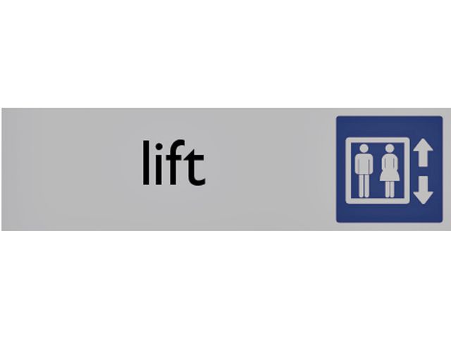 Infobord pictogram lift 165x44mm | DeurbordShop.be