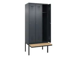 locker met bank,HxBxD 2120x900x815mm,3vak,vak B 300mm,cilinderslot
