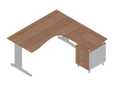 Bureauset Bureau Staand Ladeblok Rechts 730x1600x1650mm Canaletto