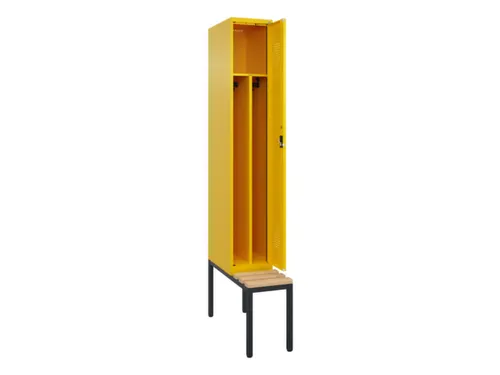 locker met bank,voor scheiding van kleding,HxBxD 2120x300x815mm,1vak