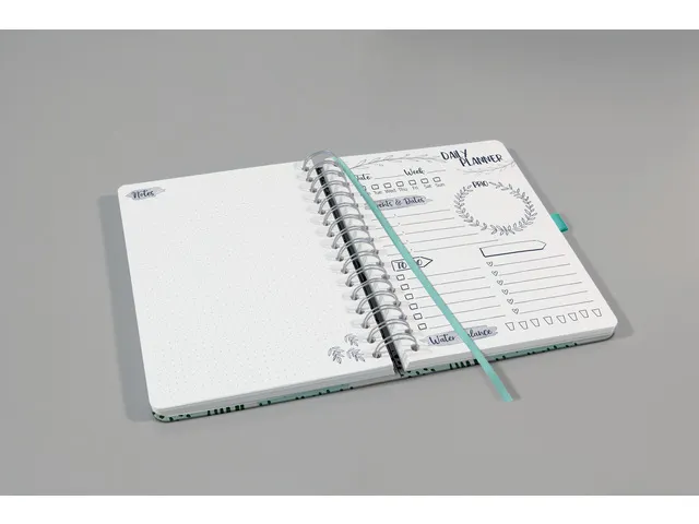 Planning journalier Beauty A5 Mint Insp Non daté 1 semaine/1 page EN