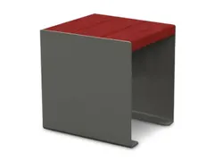 stoel B 450mm 3latten hout-zitting Mahonie zitting H 450mm grijs