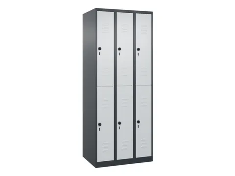 dubbeldekse locker,HxBxD 1850x750x500mm,3x2vak.,vak B 250mm