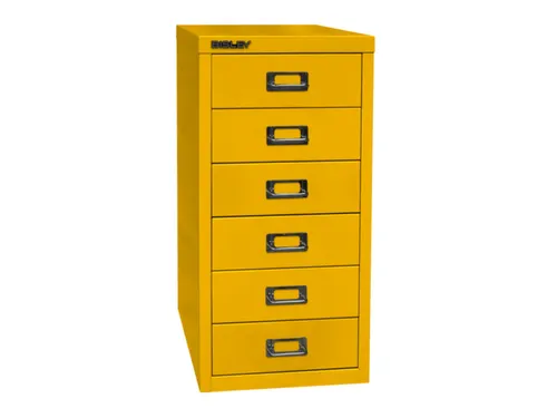 kantoor-ladekast HxBxD 590x279x380mm 6 laden romp + front geel staal