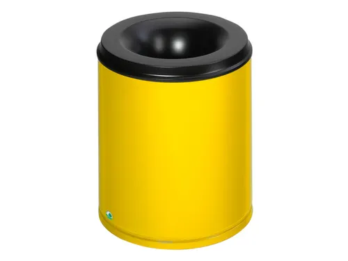 prullenmand zelfblussend 80 liter HxØ 560x465mm kop zwart geel