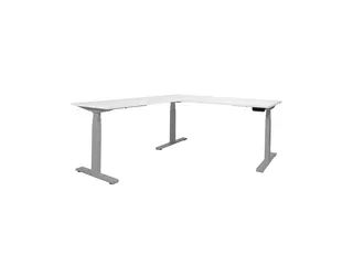 Elektrisch Hoekbureau Dextro Plus 160x200cm Frame Alu Blad Krijtwit - 1