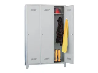 lockerkast,HxBxD 1850x1200x500mm,3vak,RAL7035,front RAL7035 - 3