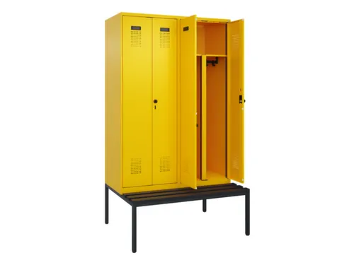 PBM-locker met bank,HxBxD 2120x1200x815mm,4vak,vak B 300mm