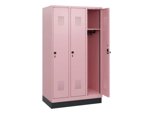 schoollocker,HxBxD 1630x900x500mm,3vak,vak B 300mm,draaigrendel,sokkel