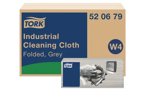 Reinigingsdoek Tork Industrial W4 gevouwen 120 vel grijs 520679