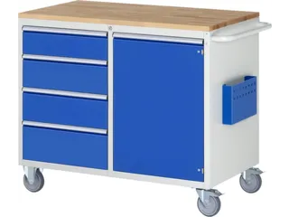 gereedschapswagen,HxBxD 975x1145x650mm,beukblad,draagverm. 450kg - 1