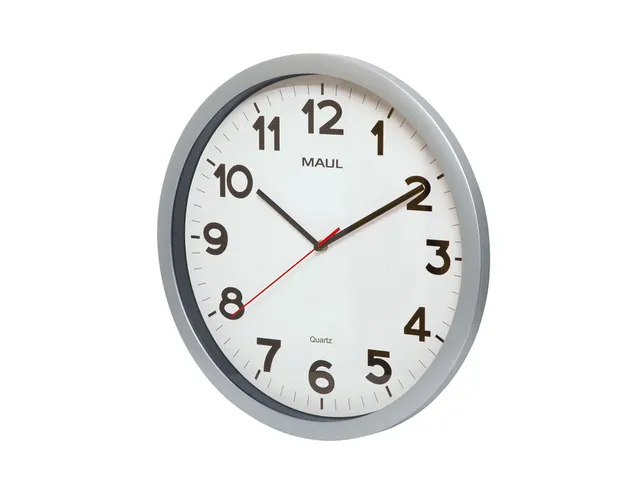 Horloge murale MAULstep Quartz Ø40x5cm plastique Argent/blanc silenci