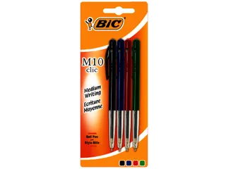 Balpen Bic M10 medium assorti blister à 4 stuks - 3