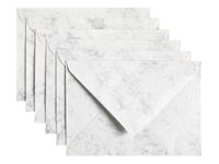 Envelop Papicolor C6 114x162mm Marble grijs Gegomd