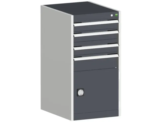 ladekast HxBxD 1000x525x525mm 4laden romp RAL7035 front RAL7016