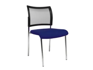 Bezoekersstoel Zitting Donkerblauw Stof Rug Netbekleding Zwart - 2