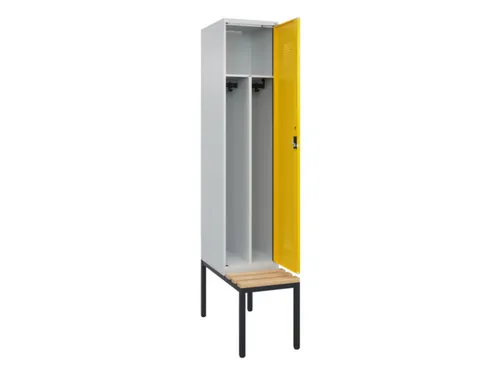 locker met bank,voor scheiding van kleding,HxBxD 2120x400x815mm,1vak
