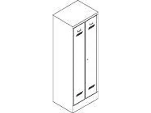 garderobekast,HxBxD 1850x600x500mm,2vak,RAL7035,front RAL7016