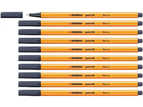 Fineliner STABILO point 88/98 fijn payne's grijs