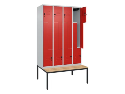 Z-garderobekast,HxBxD 2120x1200x815mm,8vak,vak B 300mm,draaigrendel