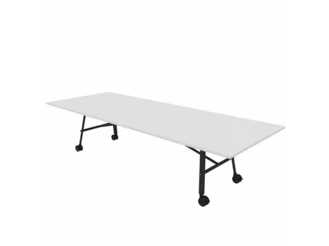 klaptafel,HxBxD 750x3200x1200mm,hoekig,4voeten donkergrijs,ovale buis