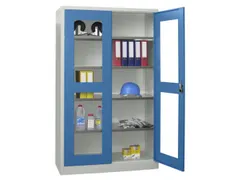 Vitrinekast Hxbxd 1950x1000x400mm Draaideuren Ral7035 Front Ral5012