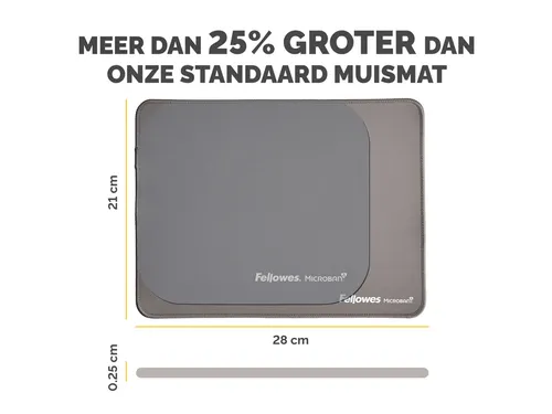 Muismat Fellowes Breyta XL grijs 21x28cm