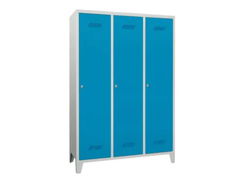 lockerkast,HxBxD 1850x1200x500mm,3vak,RAL7035,front RAL5012