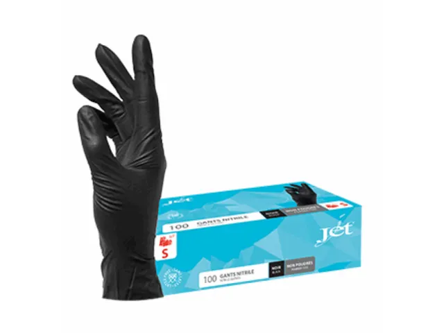 Handschoen Nitril Ongepoederd Zwart Maat S Doos 10x100 stuks