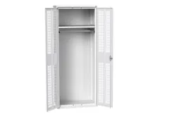 Lockerkast 2000x800x550mm 1 vak, dubbele ventilatiedeur, RAL7035