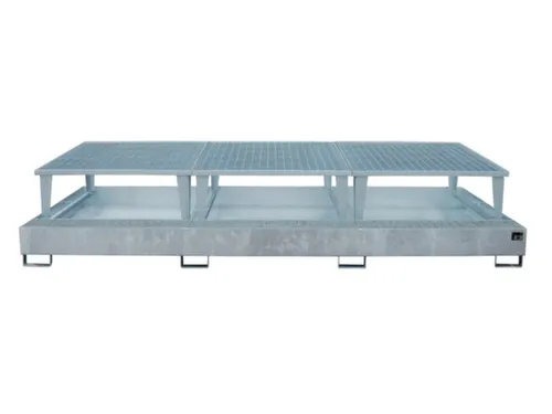 opvangbak,v. 3xIBC,opvangvol. 1000l,HxBxD 780x3850x1460mm