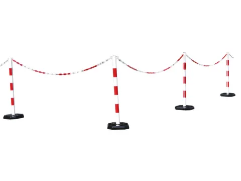 Kunststof Kettingstaanderset Achthoekige Rood Wit 900x280x280mm