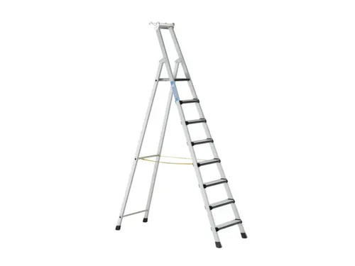 trapladder,eenzijdig,8treden,m. bekleding,stand H 2m,balk L 2,87m