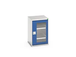 vitrinekast 800x525x550mm 2xStalen bodem romp RAL7035 front RAL5010