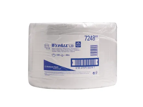 Wypall L20 poetsdoek 7248 rol 2-laags wit 380m 38x23,5 cm 1000 doeken