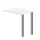 aanbouwtafel,i.h.v.,HxBxD 720-840x800x600mm,2voeten verchroomd,Bl-wit