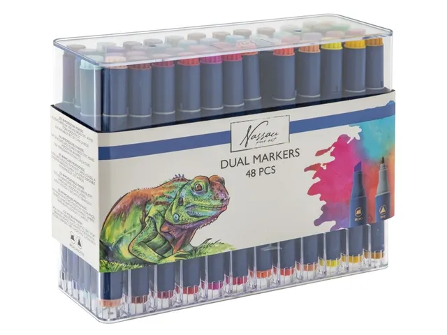 Alcoholmarker Nassau Arts duopunt 48 stuks assorti