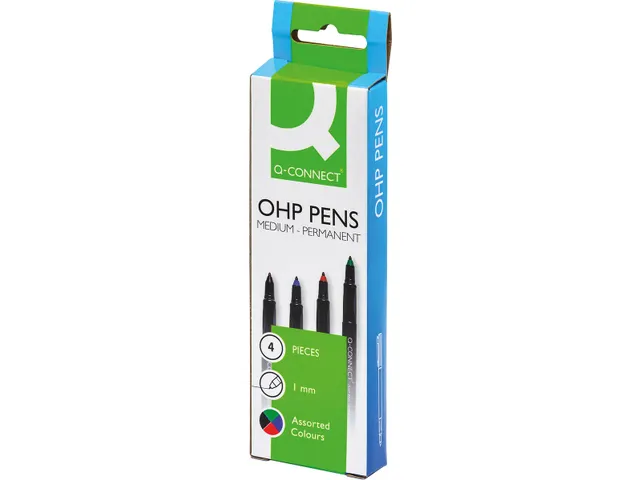 OHP Marker Medium Permanent Assorti 4 Stuks
